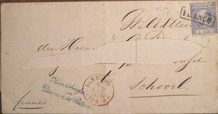 Brief italic handschriftstempel "Hondsboschen en Duinen....", Postzegels en Munten, Brieven en Enveloppen | Nederland, Brief, Ophalen of Verzenden