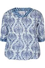ZHENZI blouse combi print details Maat:, Kleding | Dames, Blouses en Tunieken, Verzenden, Nieuw, Overige kleuren