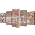 vidaXL Canvas muurdruk print set home sweet home 100 x 50 cm, Verzenden, Nieuw