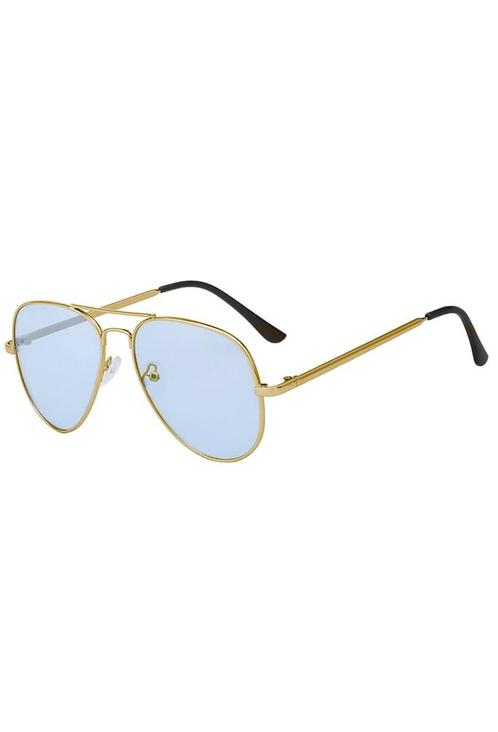 Bril Avator Heren Goud Montuur Blauwe Glazen Gouden Pilotenb, Sieraden, Tassen en Uiterlijk, Zonnebrillen en Brillen | Heren, Blauw