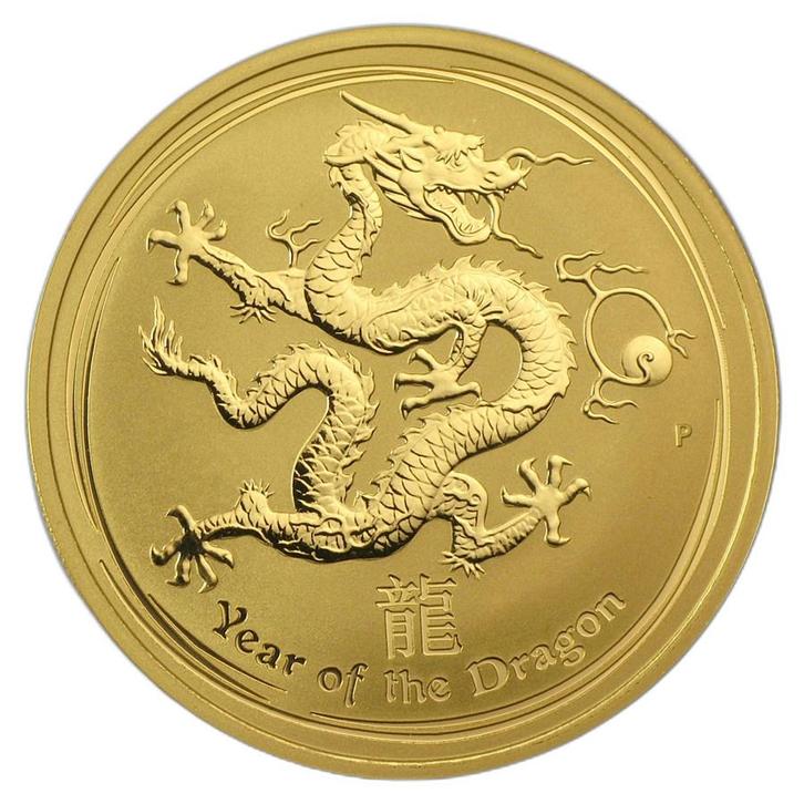 1/2 troy ounce goud Lunar munt 2012 - jaar van de draak, Postzegels en Munten, Edelmetalen en Baren, Verzenden