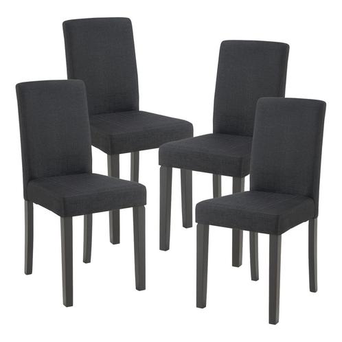 Eetkamerstoel set van 4 Hamburg eetkamerstoelen zwart [en.ca, Huis en Inrichting, Stoelen, Nieuw, Verzenden
