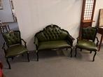 Zitgroep (3) - Leder - Set van bank + fauteuils