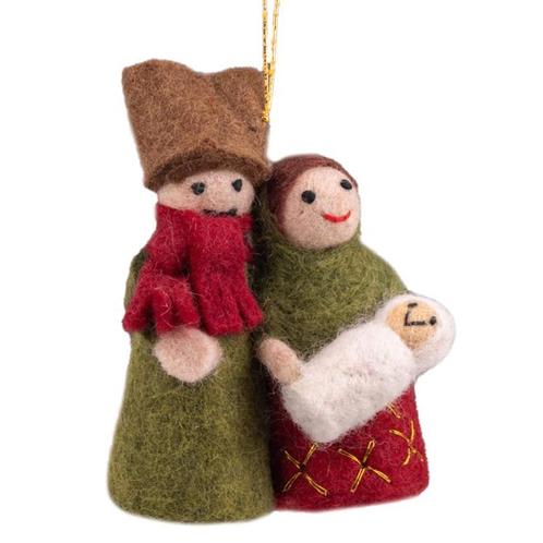Hanger Vilt Kerst - Jozef en Maria Figuurtjes - Rood/Groen -, Diversen, Kerst, Nieuw, Ophalen of Verzenden