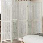 vidaXL Kamerscherm met 5 panelen massief paulowniahout wit, Huis en Inrichting, Verzenden, Nieuw