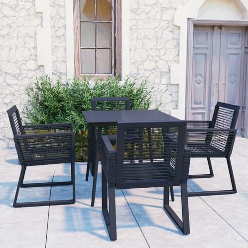 vidaXL 5-delige Tuinset PVC-rattan zwart, Tuin en Terras, Tuinsets en Loungesets, Tuinset, Nieuw, 4 zitplaatsen, Kunststof, Verzenden