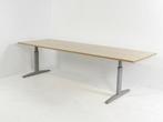 Vergadertafel - 260x90cm - T-poot aluminium grijs - ahorn -, Huis en Inrichting, Tafels | Eettafels, Ophalen of Verzenden, Gebruikt