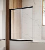 Badwand Moka 130 x 140 cm Zwart Badscherm schuifdeur 5 mm, Verzenden, Nieuw, Bad