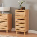 Badkamerskast Epind bamboe 75x33x30 cm naturel [en.casa], Huis en Inrichting, Badkamer | Badkamermeubels, Verzenden, Nieuw