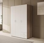 Kledingkast 120cm wit eiken | Scharnierdeuren Garderobekast, Huis en Inrichting, Kasten | Vitrinekasten, 100 tot 150 cm, Verzenden