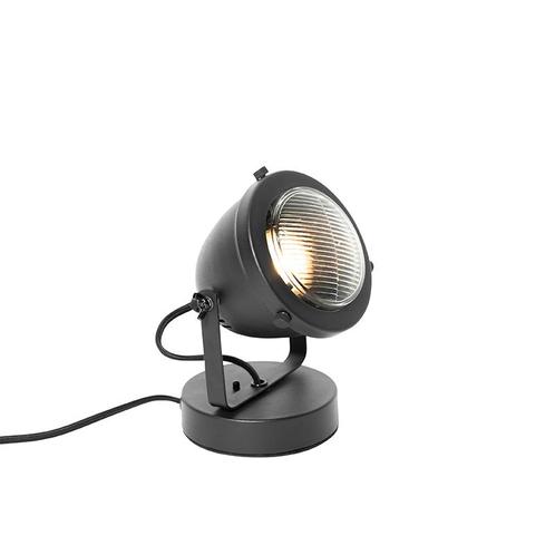 Industriële tafellamp zwart 18 cm - Emado, Huis en Inrichting, Lampen | Tafellampen, Nieuw, Overige materialen, Minder dan 50 cm