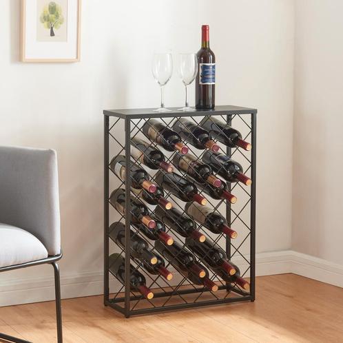 Wijnrek Taivassalo voor 25 flessen 71,5x53x20 cm zwart mat [, Huis en Inrichting, Woonaccessoires | Wijnrekken, Nieuw, Verzenden