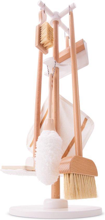 New Classic Toys Speelgoedschoonmaakset - 7-delige Houten, Kinderen en Baby's, Speelgoed | Overig, Zo goed als nieuw, Ophalen of Verzenden