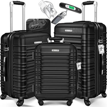 Kofferset - 3 delig - Trolley - Reiskofferset - Zwart - KESS beschikbaar voor biedingen