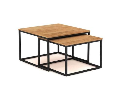 Bijzettafel Set Lyon Blanc | Mangohout, Huis en Inrichting, Tafels | Bijzettafels, Nieuw, Ophalen of Verzenden