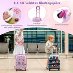 COSTWAY 5-delige kinderkoffer + rugzak, kindertrolley met lu, Verzenden, Zo goed als nieuw