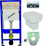 Geberit UP 100 +Carre+wc+zitting+Delta 50 mat chroom, Doe-het-zelf en Verbouw, Sanitair, Verzenden, Nieuw