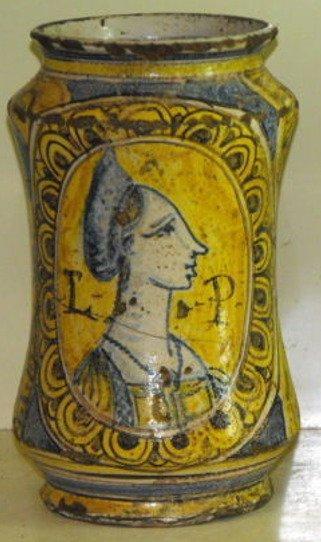 Vaas - Keramiek - Albarello Faenza 16e eeuw, Antiek en Kunst, Antiek | Glas en Kristal