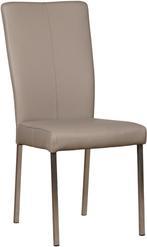 Direct meenemen | Taupe leren eetkamerstoel | taupe leer | N, Huis en Inrichting, Stoelen, Overige kleuren, Nieuw, Leer, Ophalen of Verzenden