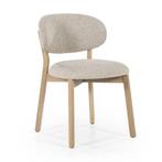*WOONWINKEL* Eleonora Mikky Luxe Eetkamerstoel Eiken Taupe E, Huis en Inrichting, Stoelen, Verzenden, Nieuw, Grijs, Stof