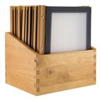 Menukaartmappen met box | Wood | A4 | Zwart | 10 stuks, Verzenden, Nieuw in verpakking