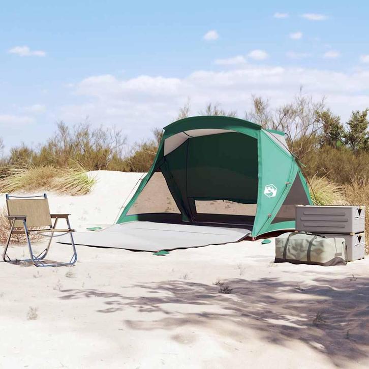 vidaXL Strandtent 2-persoons zeegroen waterdicht, Caravans en Kamperen, Tenten, Nieuw, tot en met 2, Verzenden