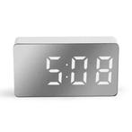 Spiegel Alarm Klok - LED Snooze Wekker Nachtlampje - Wit, Verzenden, Nieuw