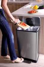 EKO - E-Cube pedaalemmer 40 liter - Stainless steel Plastic, Verzenden, Zo goed als nieuw