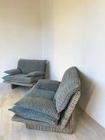 Fauteuil - Hout, stof - Twee loungestoelen