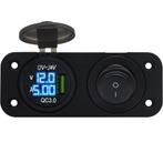 ProRide 12V USB Autolader Inbouw met Voltmeter/Ampèremeter -, Verzenden, Nieuw