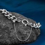 Massief zilveren gourmetschakel armband | 19,5 cm, Sieraden, Tassen en Uiterlijk, Armbanden, Ophalen of Verzenden, Gebruikt, Overige kleuren