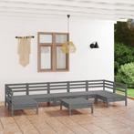 vidaXL 8-delige Loungeset massief grenenhout grijs, Verzenden, Nieuw, Loungeset