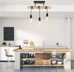 Nieuwe Moderne Houten Kroonluchter – Hanglamp met 3 Kabels, Verzenden, Nieuw, Hout