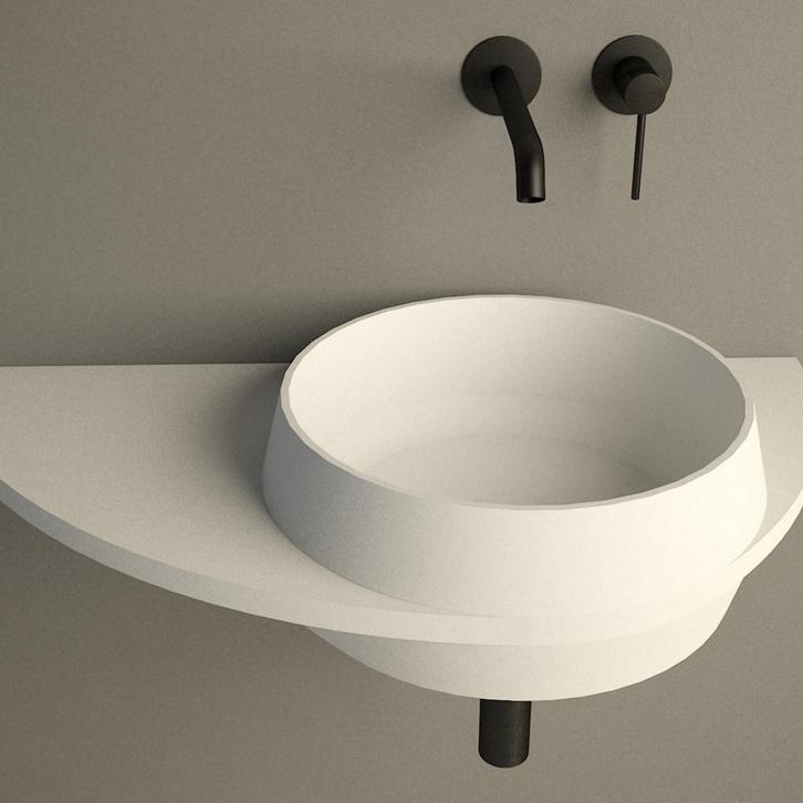 Fontein Ideavit Soliddual 3.0 70x35x14 cm Solid Surface Met, Doe-het-zelf en Verbouw, Sanitair, Ophalen of Verzenden