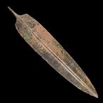 Vroege Griekse Bronzen Speerpunt - Wapen van een Oude