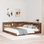 vidaXL Opberghoofdbord met plank Oud hout 200 cm Bewerkt, Huis en Inrichting, Verzenden, Nieuw, Bruin, Hout