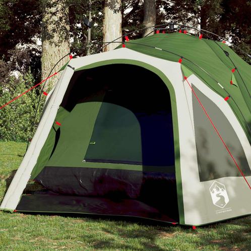 vidaXL Koepeltent 3-persoons snelontgrendeling groen, Caravans en Kamperen, Tenten, Nieuw, tot en met 2, Verzenden