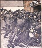 Onrust over kiesrecht in Nederland op spotprent (Lithos), Antiek en Kunst, Verzenden