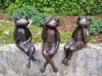 Beeldje - A set of 3 jolly frogs (3) - Brons, Antiek en Kunst