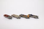 Bemo H0m - Modeltrein goederenwagon (4) - Platte (smalspoor), Nieuw