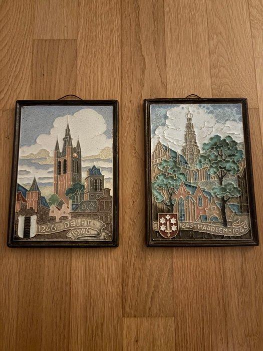 Tegel (2) - De Porceleyne Fles, Delft - 1945-1946, Antiek en Kunst, Antiek | Glas en Kristal