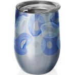 Bioloco - Kantoor-/Thermosbeker RVS Blauwe en Witte Bubbels, Huis en Inrichting, Keuken | Keukenbenodigdheden, Ophalen of Verzenden
