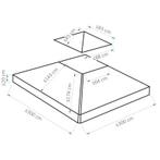 TRUUSK Vervangend Paviljoendak 3x3m - Donkergrijs - Polyeste, Tuin en Terras, Verzenden, Nieuw