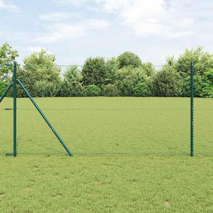 vidaXL Zeskantig hekwerk Groen 1.4 x 50 m Staal, Tuin en Terras, Schuttingen, Nieuw, IJzer, Verzenden