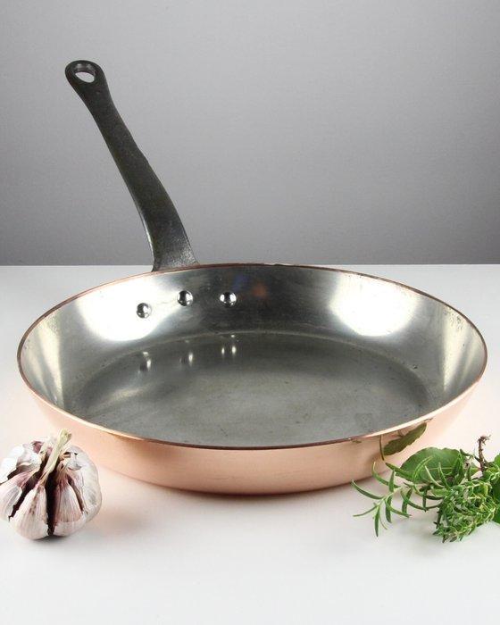 Fabrication Française - Pan - Koper, Tin, gietijzer - Ø28cm, Antiek en Kunst, Antiek | Keukenbenodigdheden