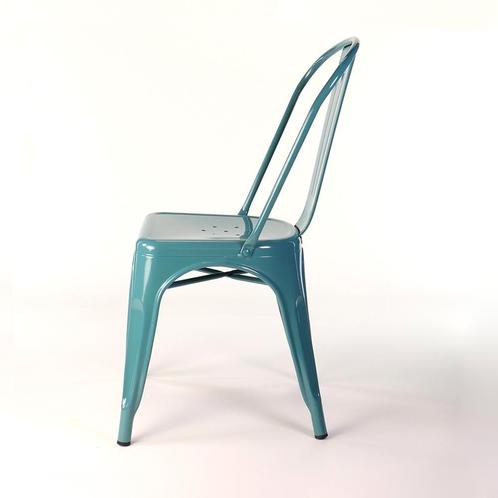 Industriële metalen eetkamerstoel | Tolix | Stapelbaar, Huis en Inrichting, Stoelen, Eén, Blauw, Nieuw, Metaal, Verzenden