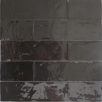 Revoir Paris Atelier - Noir - Wandtegel - 6,2x25cm - Glans - beschikbaar voor biedingen