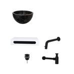 Sani Royal Black Emperador Marmer Fonteinkom met, Tuin en Terras, Nieuw