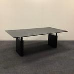 Design tafel / vergadertafel 200x100 cm, zwart glazen blad -, Gebruikt, Ophalen of Verzenden, Bureau