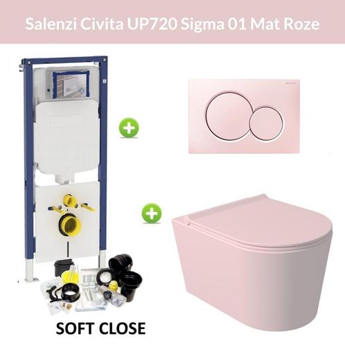 Geberit UP720 Toiletset Wandcloset Salenzi Civita Mat Roze, Doe-het-zelf en Verbouw, Sanitair, Overige typen, Nieuw, Ophalen of Verzenden